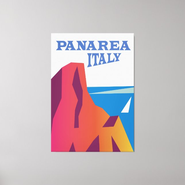 Panarea Italy vintage sailing travel poster Canvas Print (Front)