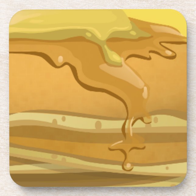 Pancake and maple syrup cute coaster (Front)