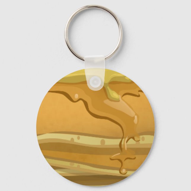 Pancake and maple syrup cute key ring (Front)