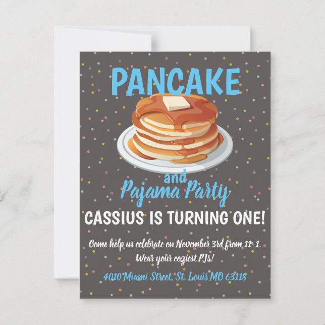 Pancake and Pajama Party Invitation (Front)