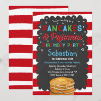 Pancake And Pajamas Birthday Invitation PJ's Party