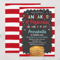 Pancake And Pajamas Birthday Invitation PJ's Party