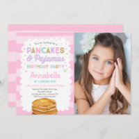 Pancake And Pajamas Birthday Invitation PJ's Party