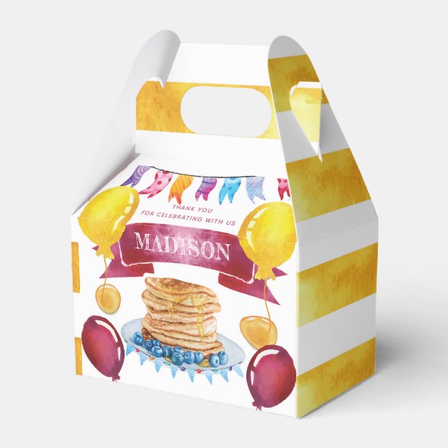 Pancake and Pyjamas Birthday Favour Box (Front Side)