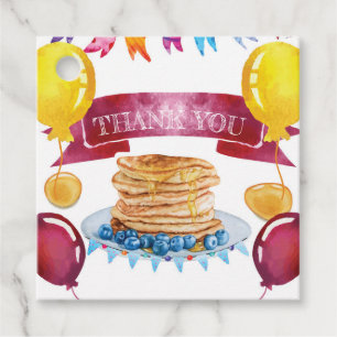 Pancake and Pyjamas Birthday Favour Tags