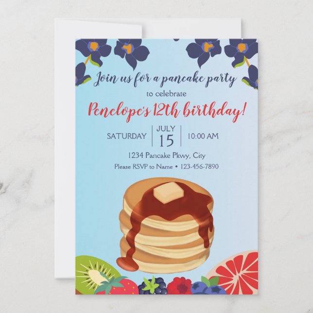 Pancake Birthday Invitation (Front)