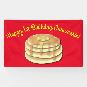 Pancake Birthday Party Flapjack Cute Kids Banner
