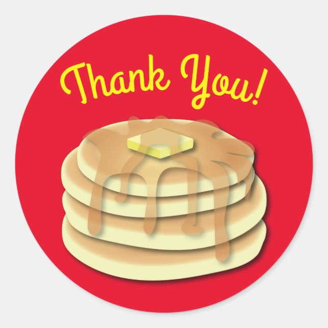 Pancake Birthday Party Flapjack Cute Kids Classic Round Sticker (Front)