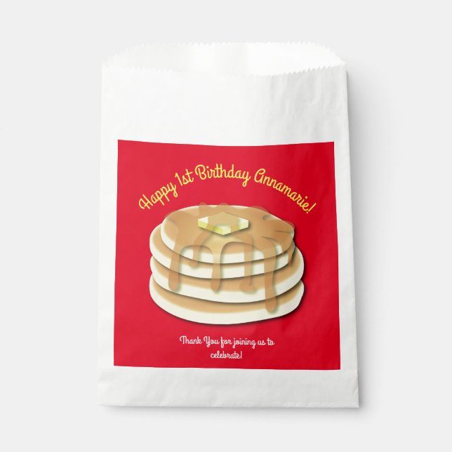 Pancake Birthday Party Flapjack Cute Kids Favour Bags (Front)