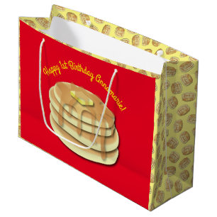 Pancake Birthday Party Flapjack Cute Kids Large Gift Bag