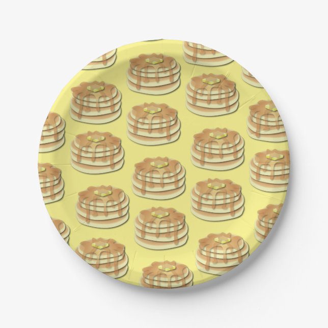Pancake Birthday Party Flapjack Cute Kids Paper Plate (Front)