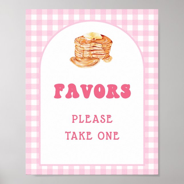 Pancake Breakfast 1st Birthday Favours Sign (Front)