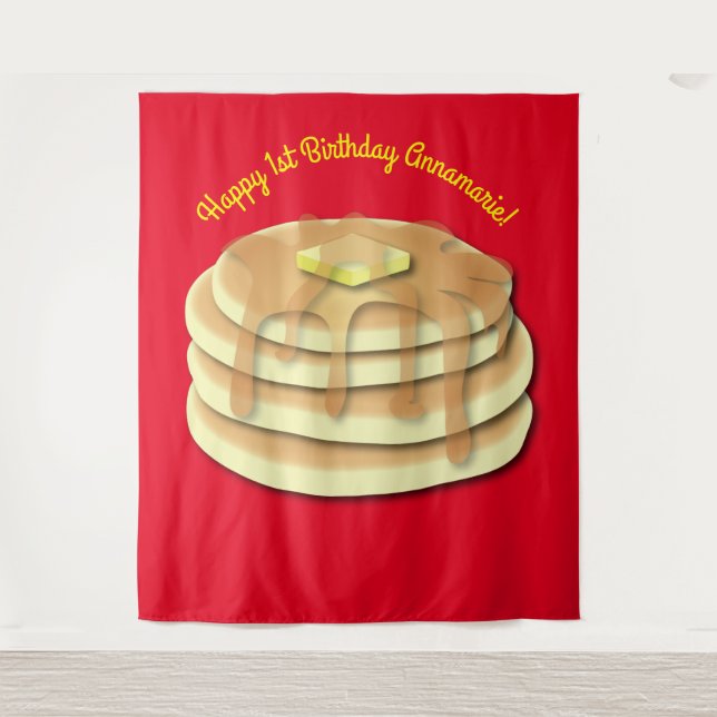 Pancake Breakfast Party Kids Photo Booth Backdrop Tapestry (Front)