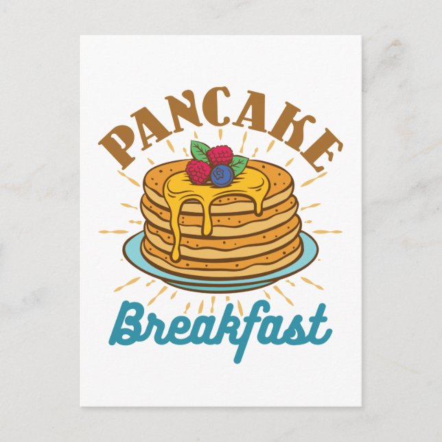 Pancake Breakfast Vintage Pancakes Lover Postcard (Front)