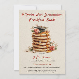 Pancake Brunch Graduation Celebration Invitation
