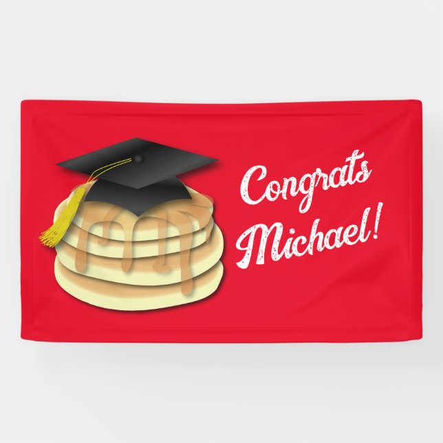 Pancake Brunch Graduation Party Invitation Banner (Horizontal)