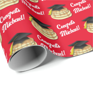 Pancake Brunch Graduation Party Invitation Wrapping Paper