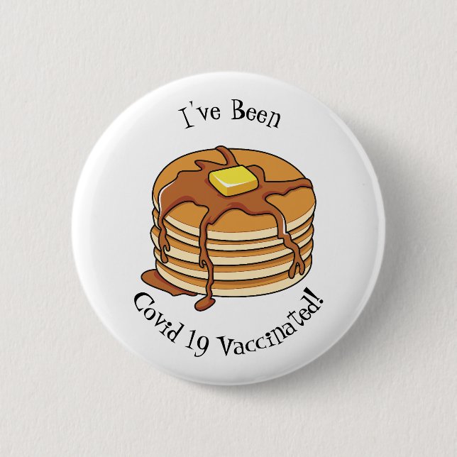 Pancake cartoon illustration 6 cm round badge (Front)