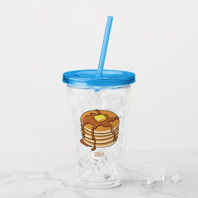 Pancake cartoon illustration  acrylic tumbler (Back Ice)