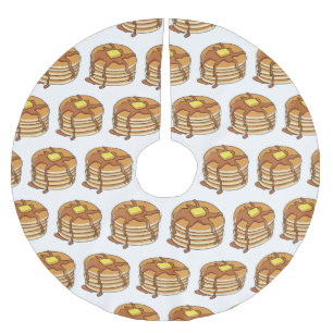 Pancake cartoon illustration brushed polyester tree skirt