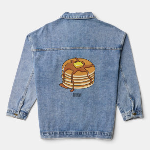 Pancake cartoon illustration denim jacket