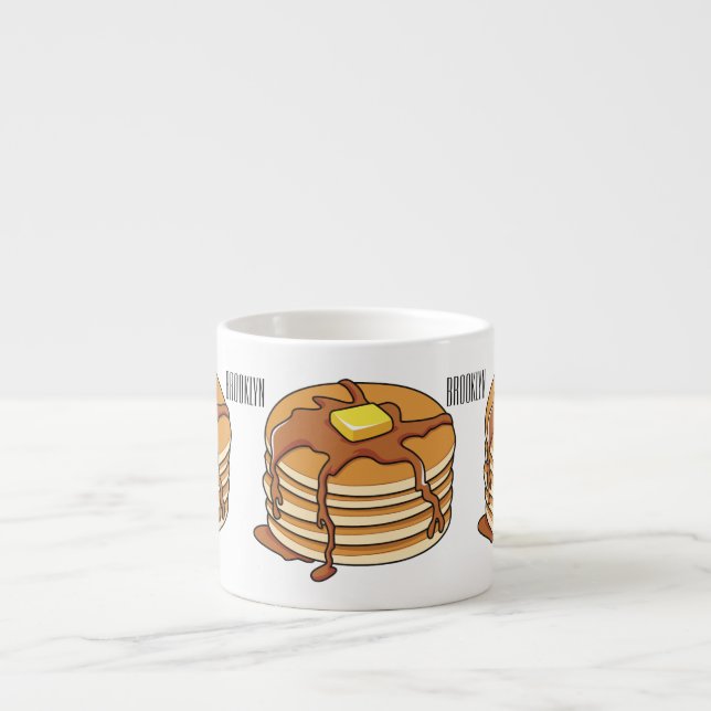 Pancake cartoon illustration  espresso cup (Front)