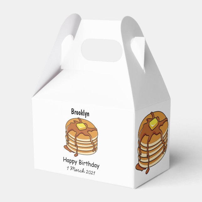 Pancake cartoon illustration favour box (Front Side)