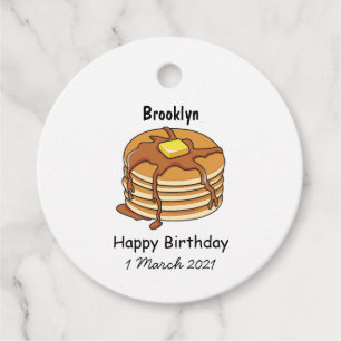 Pancake cartoon illustration favour tags