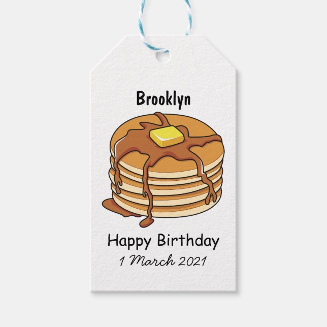 Pancake cartoon illustration gift tags (Front)