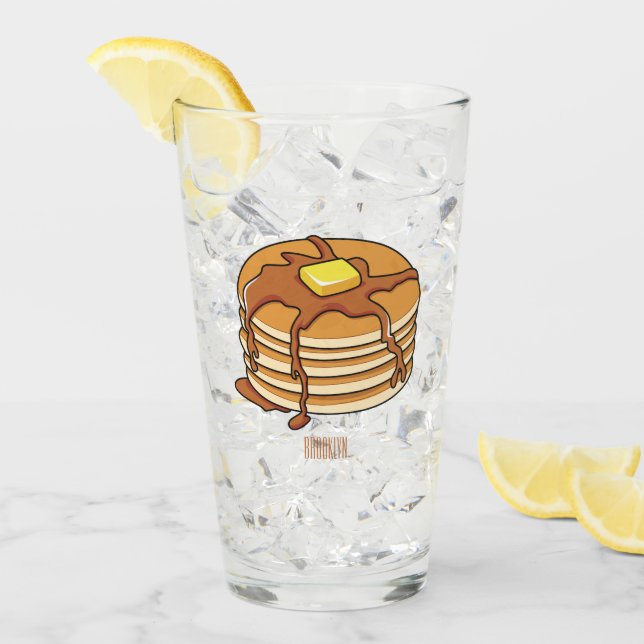 Pancake cartoon illustration  glass (Front Ice)