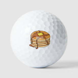 Pancake cartoon illustration  golf balls