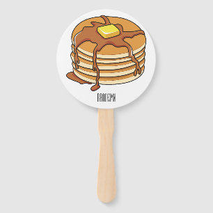 Pancake cartoon illustration hand fan