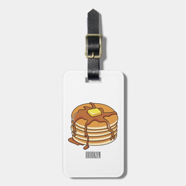Pancake cartoon illustration luggage tag (Front Vertical)