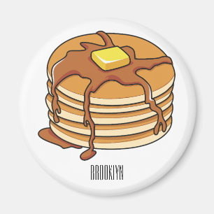 Pancake cartoon illustration magnet