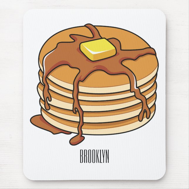 Pancake cartoon illustration  mouse mat (Front)