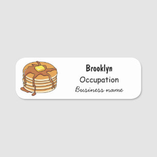 Pancake cartoon illustration name tag
