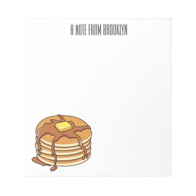 Pancake cartoon illustration  notepad (Front)