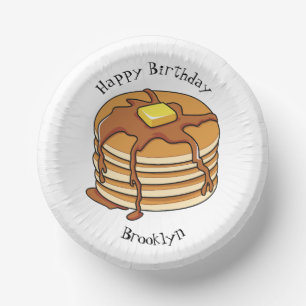 Pancake cartoon illustration paper plate