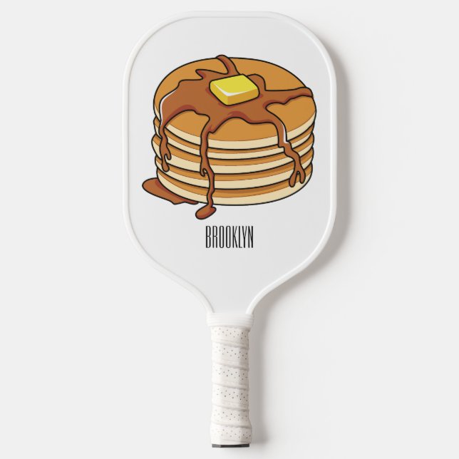 Pancake cartoon illustration  pickleball paddle (Front)