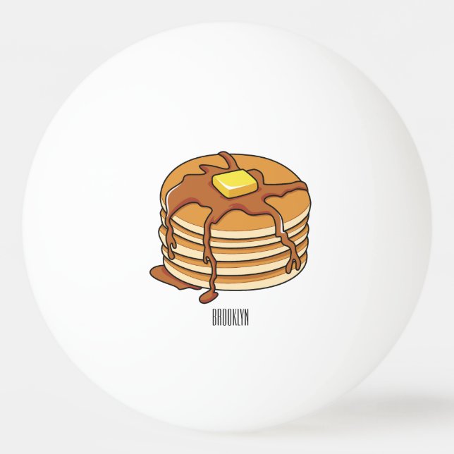 Pancake cartoon illustration  ping pong ball (Front)