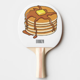 Pancake cartoon illustration ping pong paddle