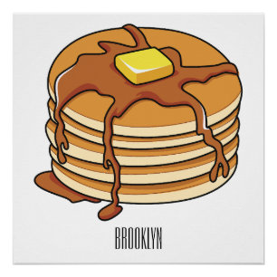 Pancake cartoon illustration poster