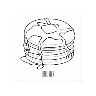 Pancake cartoon illustration rubber stamp