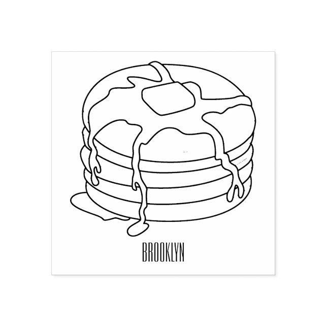 Pancake cartoon illustration rubber stamp (Imprint)