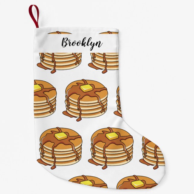 Pancake cartoon illustration small christmas stocking (Front)