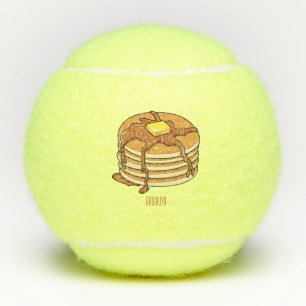 Pancake cartoon illustration tennis balls