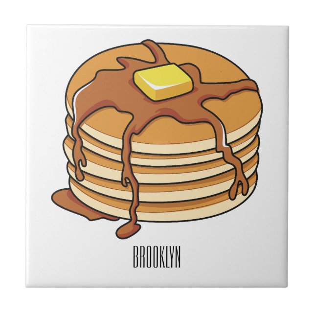 Pancake cartoon illustration  tile (Front)