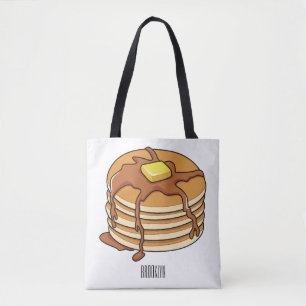 Pancake cartoon illustration  tote bag