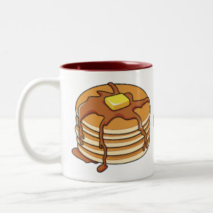 Pancake cartoon illustration  Two-Tone coffee mug