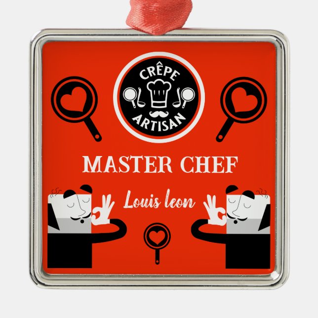 Pancake Chef Master Metal Tree Decoration (Front)